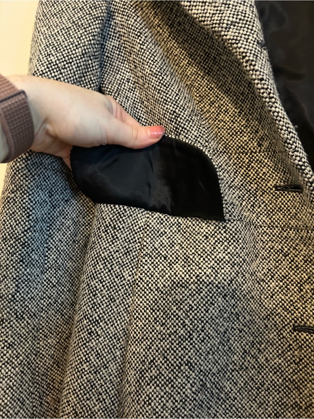 Banana Republic Gray Herringbone Pea Coat - Picture 3 of 11